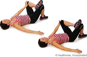 Picture of hip rotator stretch exercise