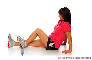 Picture of hamstring set (heel dig) exercise