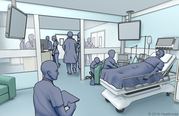 Busy scene in the intensive care unit