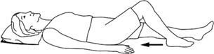 person lying on back, bending knee