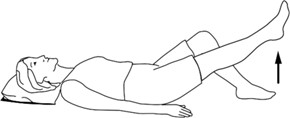 person lying on back alternating thigh lifts