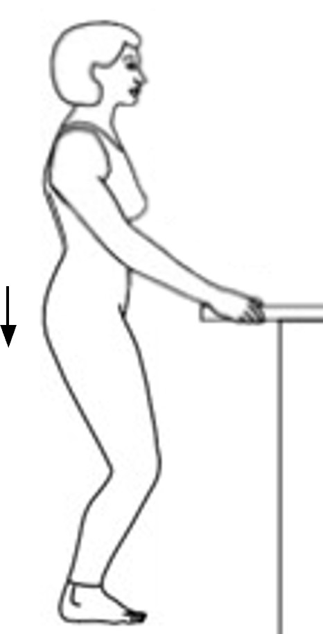 person standing doing mini knee bends
