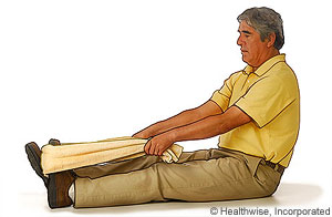 Picture of how to do towel stretch