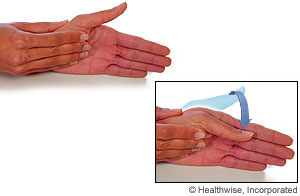 Picture of the thumb MP flexion exercise