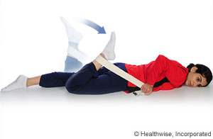 Picture showing quadricep stretch (face down)