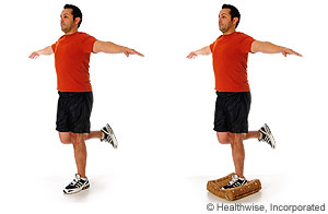 Pictures of single-leg balance exercise