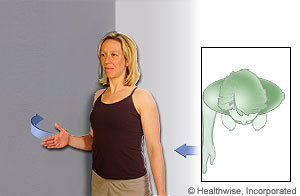 Picture of how to do isometric shoulder external rotation