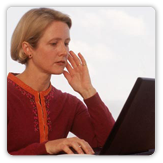 Photo of a woman using a laptop computer