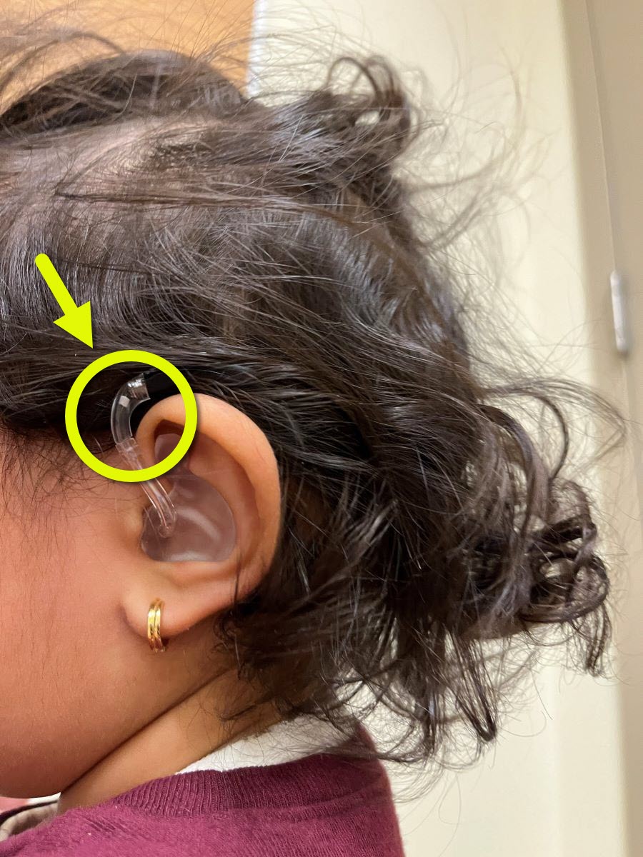 ear hook on hearing aid