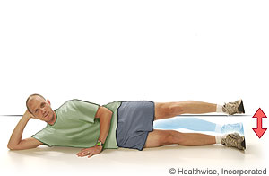 Photo of side-lying leg lift exercise