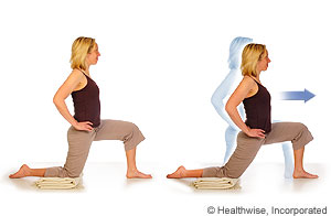 Picture of how to do hip flexor stretch (kneeling)