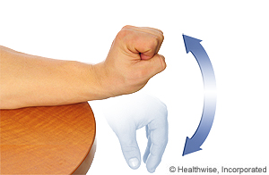 Picture of how to do wrist flexion and extension exercise