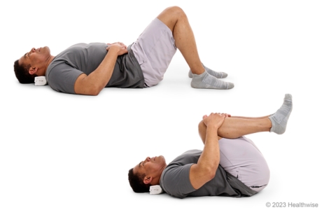 Double knee-to-chest stretch