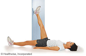 Hamstring wall stretch