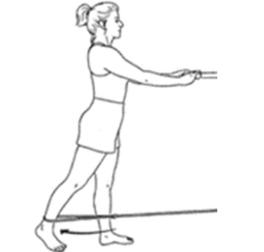 standing buttocks squeeze with band