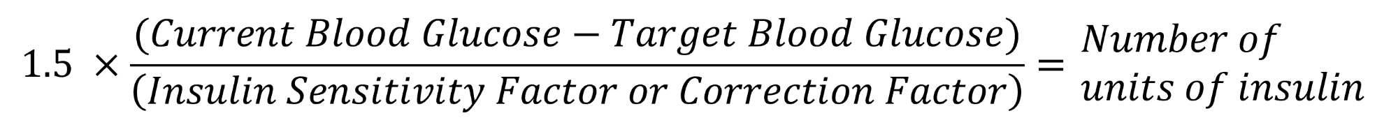 blood glucose correction formula