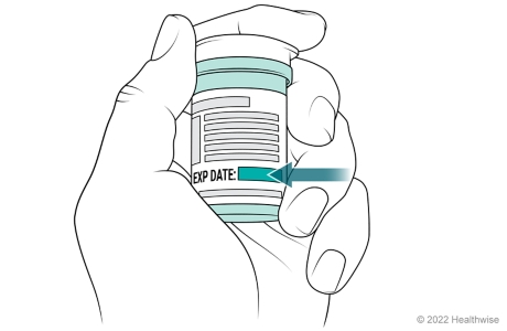 Expiration date on test strip bottle. Expiration date on test strip bottle.